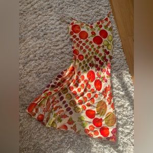 Iconic 90s Betsey Johnson fruit print silk dress